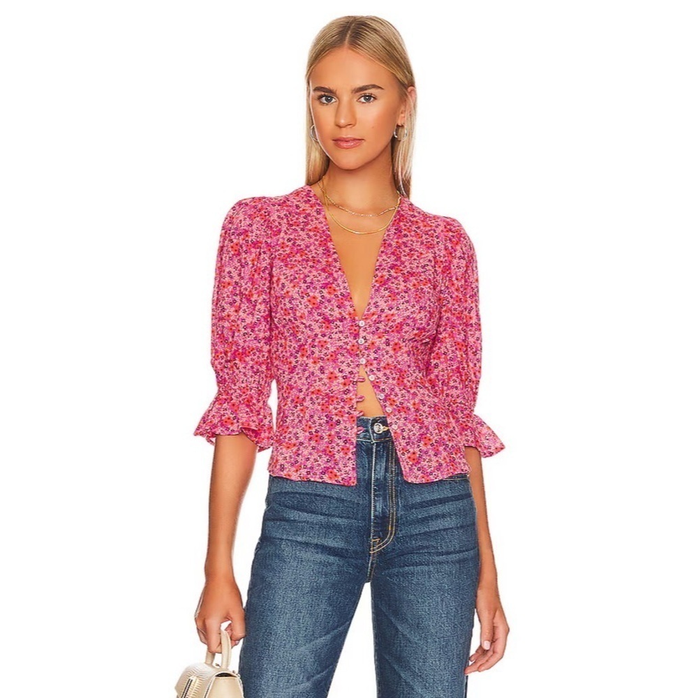 FREE PEOPLE I Found You Printed Floral Top